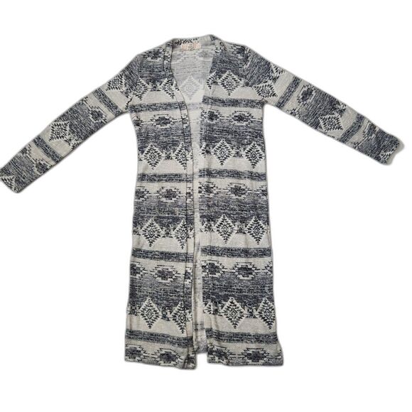 Pink Republic Duster Cardigan – Aztec Western Blue, Women’s Size M, Open Front - Picture 1 of 5